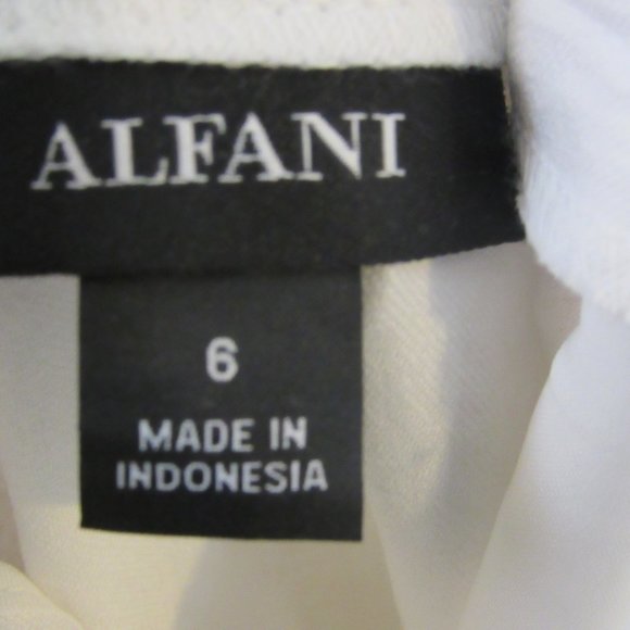 💞Alfani Womens Ruffled Slim Leg Ankle Pants White - Picture 10 of 12